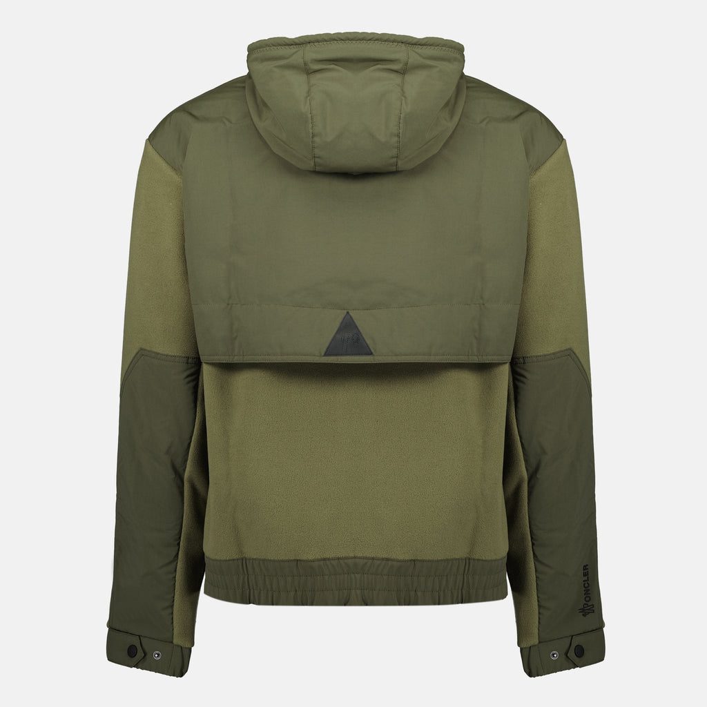 Image de l'article Cardigan zippé en Polartec® kaki de la marque Moncler Grenoble pour Homme - Saison Automne-Hiver 2025 - Vue de Dos