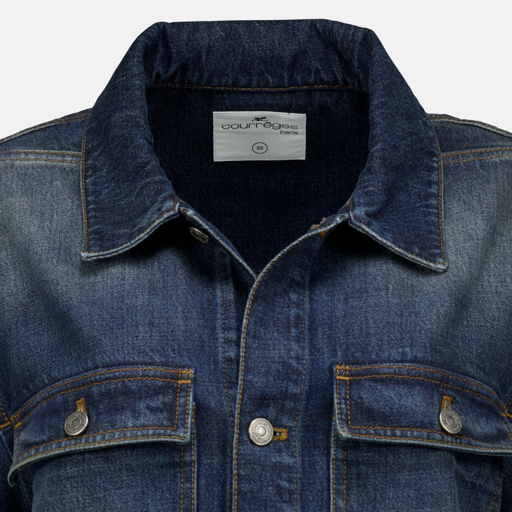 Vestes Chaqueta Trucker de Denim Vintage Courrèges Bleu foncé Femme