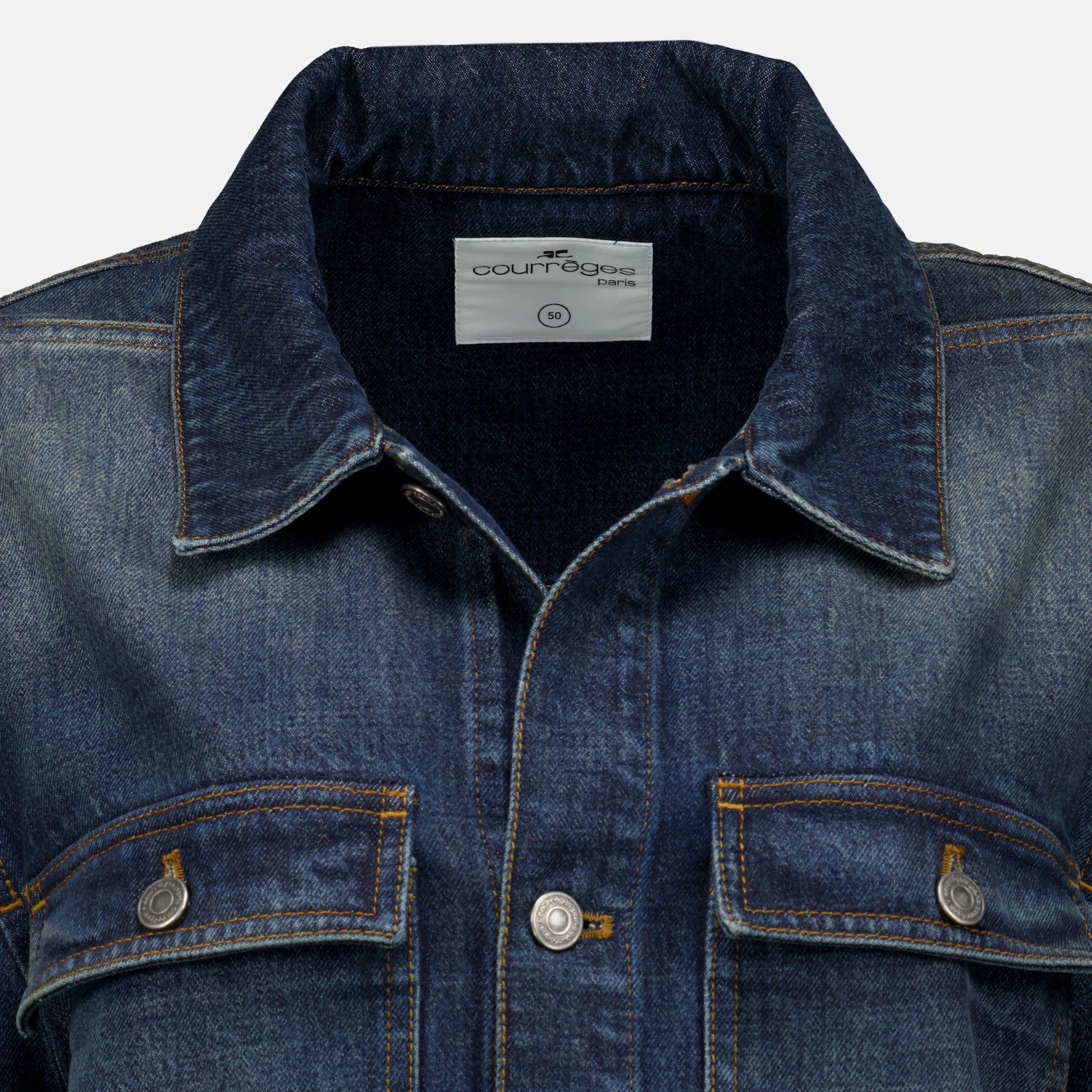 Vestes Vintage Denim Trucker Jacket Courrèges Bleu foncé Femme