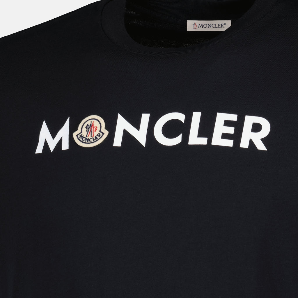 T-shirts T-shirt à logo imprimé bleu marine Moncler Bleu foncé Homme
