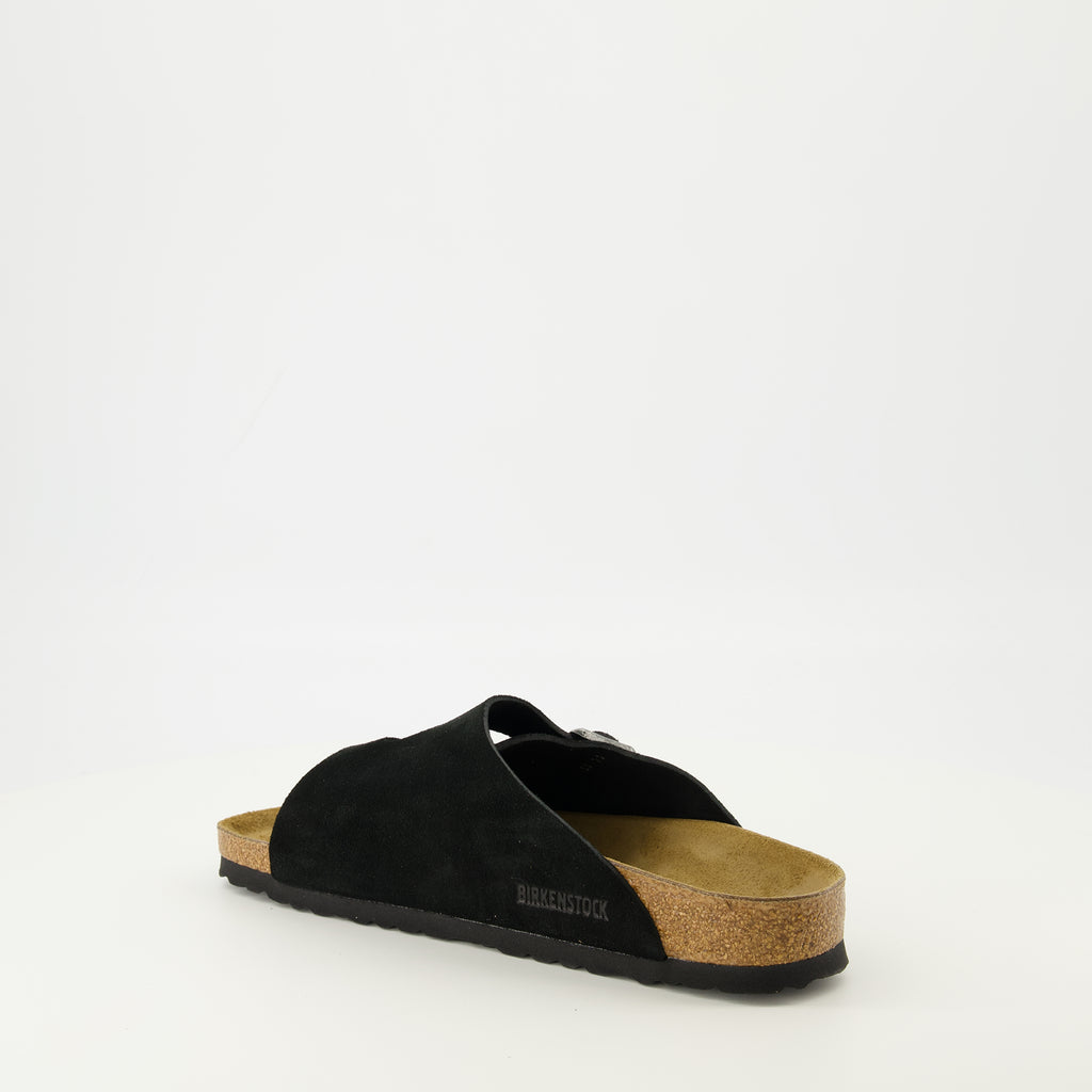 Image de l'article Sandales Zürich noir de la marque Birkenstock pour Unisex - Saison Printemps-Été 2026 - Vue trois quarts arrière droite