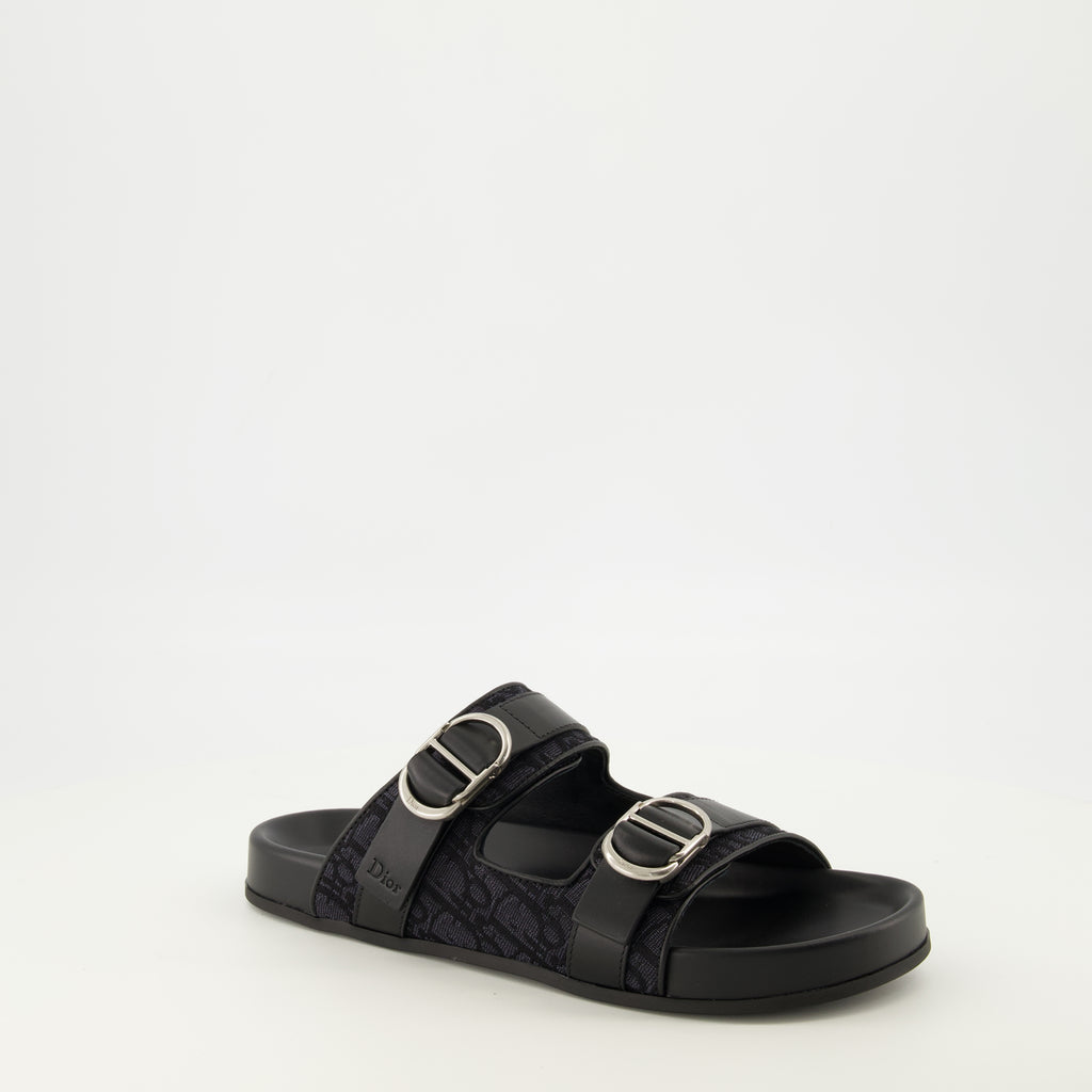 Chaussures ouvertes ブラックのアクアキャンバスサンダル Dior Noir Homme