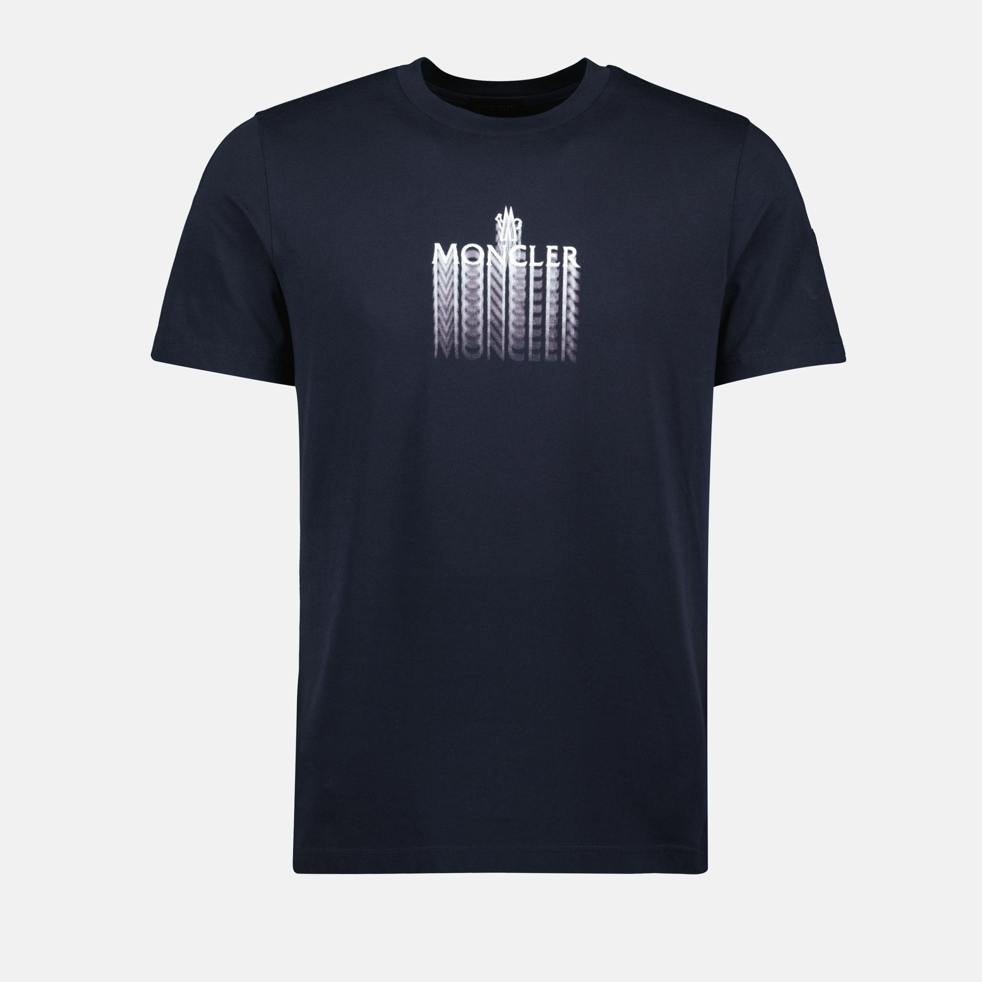 T-shirts T-shirt à logo délavé Moncler Bleu foncé Homme