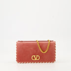 Image of the Valentino Garavani Velvet Clutch for Women - Autumn-Winter 2025 - Front View
