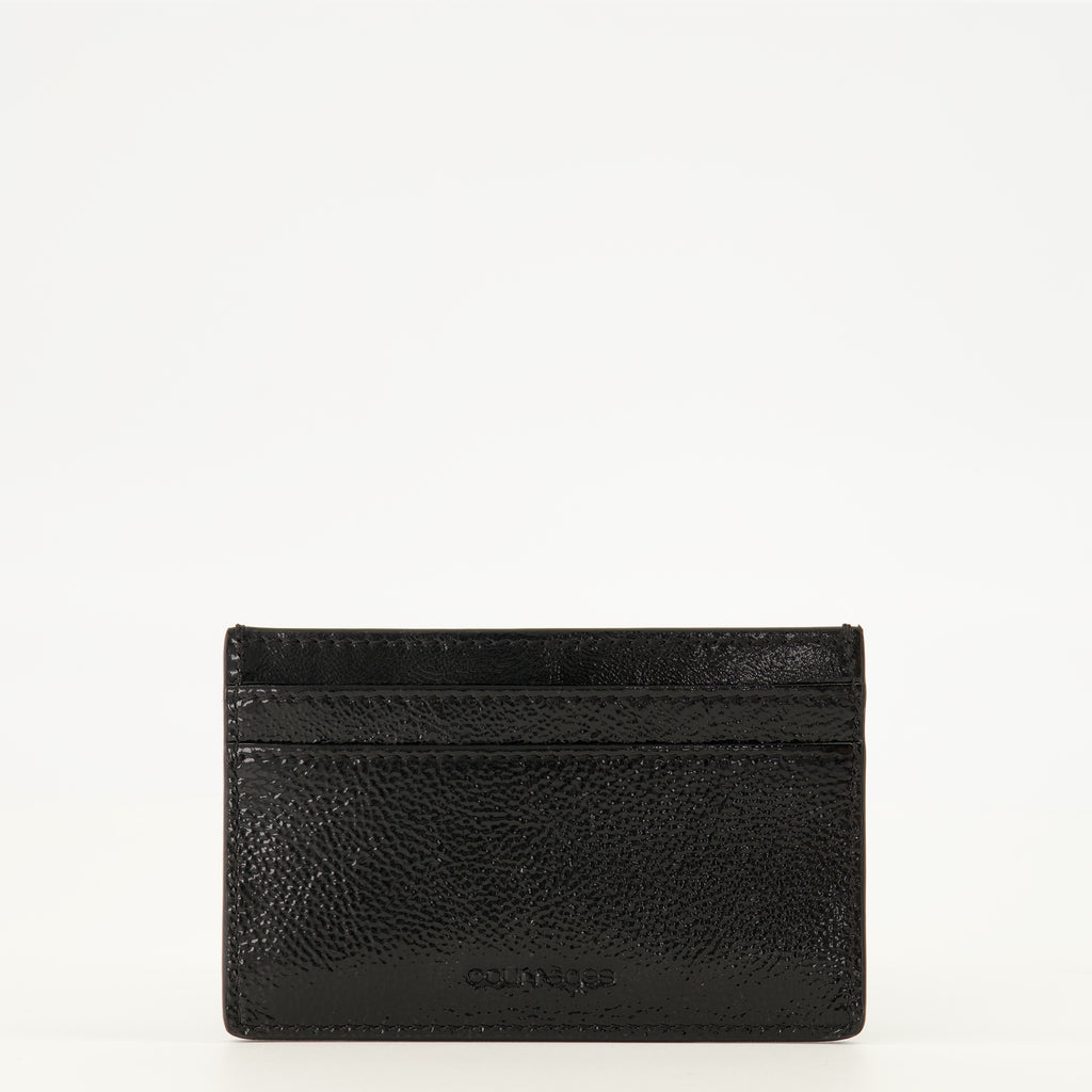 Petite maroquinerie AC Kartenetui aus schwarzem Lackleder Courrèges Noir Femme