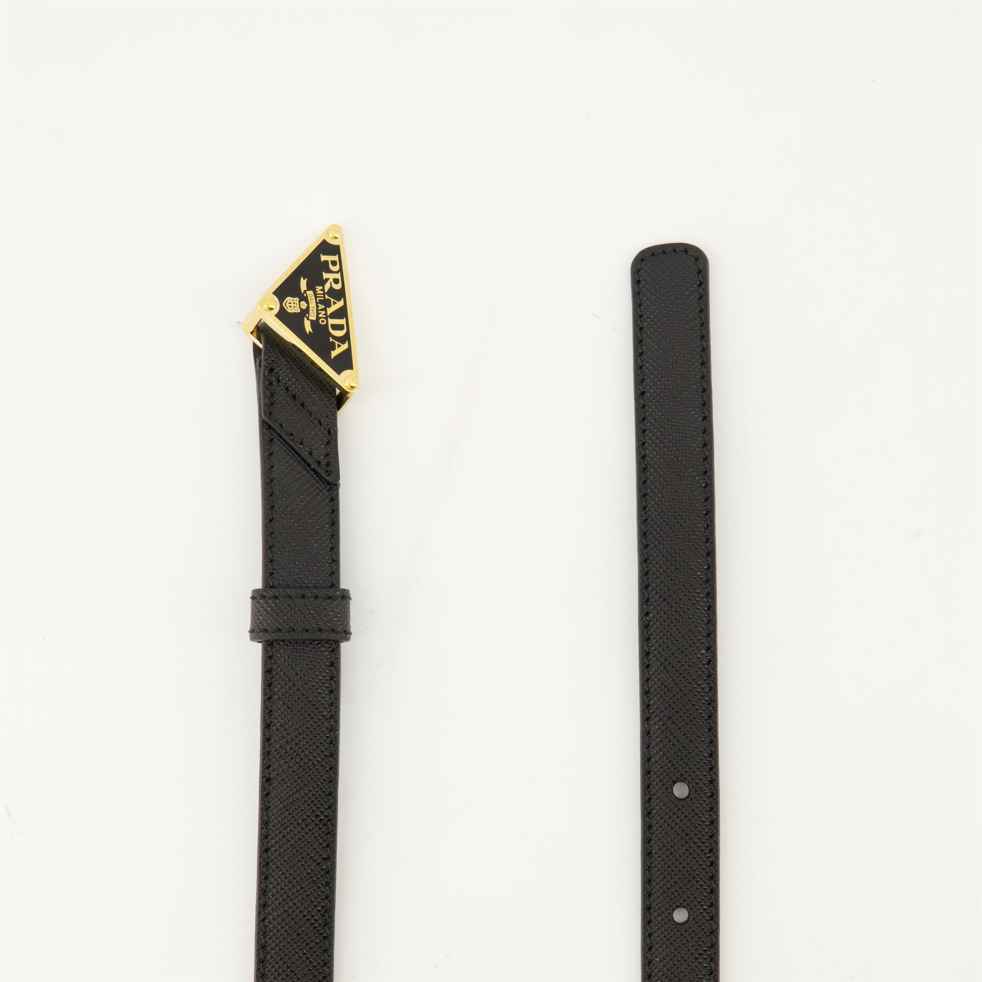 Belts Saffiano Slim Belt Prada Black Femme