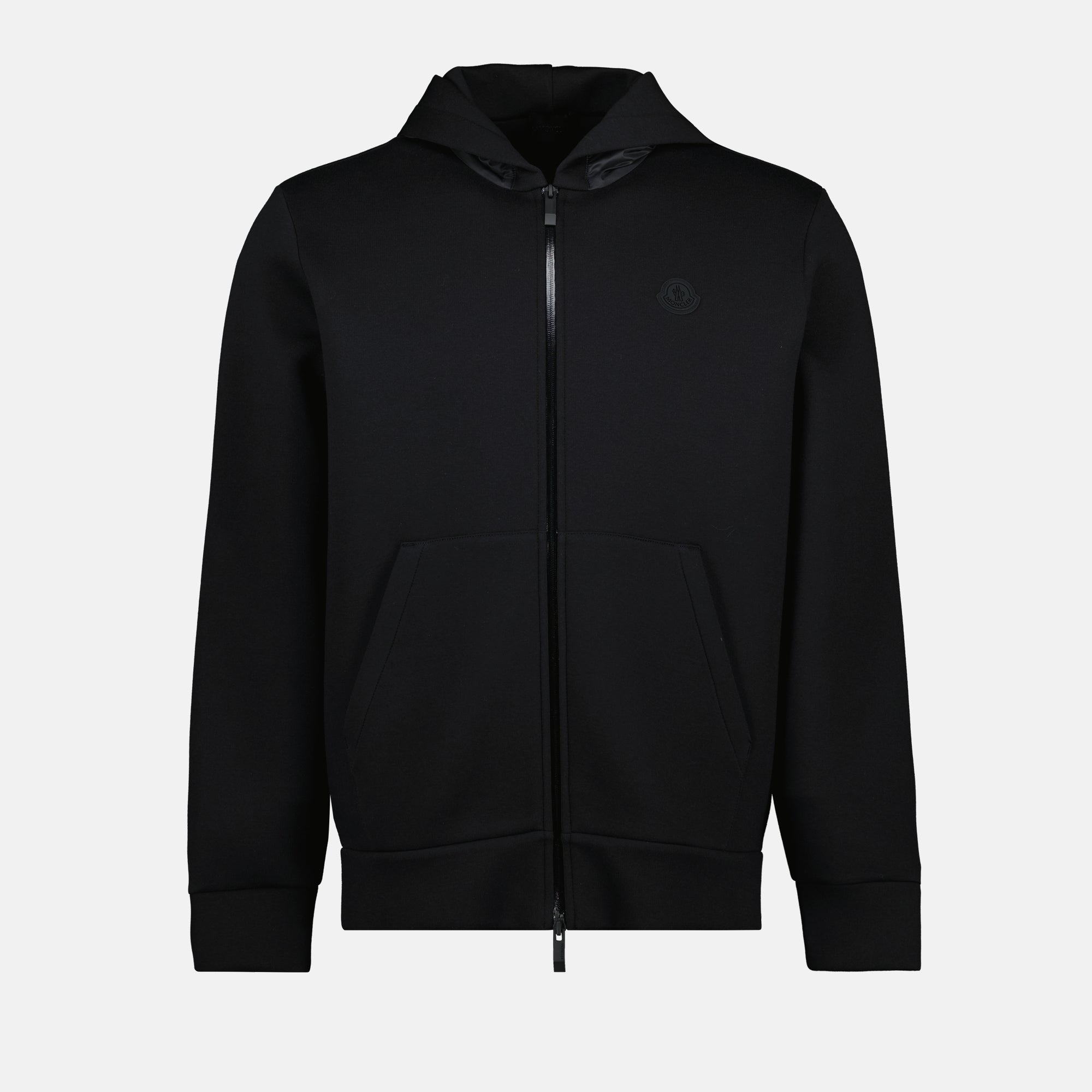 Felpe Felpa in Neoprene con Zip Moncler Nero Homme
