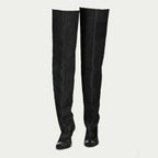 Imagen de las botas altas D-Venus de denim de la marca Diesel para Mujer - Temporada Otoño-Invierno 2025 - Vista superior del par de zapatos