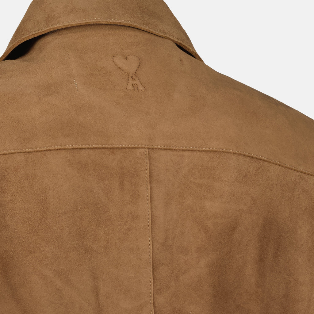 Image de l'article Veste chemise en cuir de la marque Ami PARIS pour Unisex - Saison Automne-Hiver 2025 - Vue détaillée_2