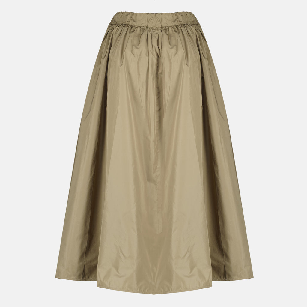 Max Mara 브랜드 여성용 카키 미디 스커트 이미지 - 2026 봄-여름 시즌 - 뒷보기