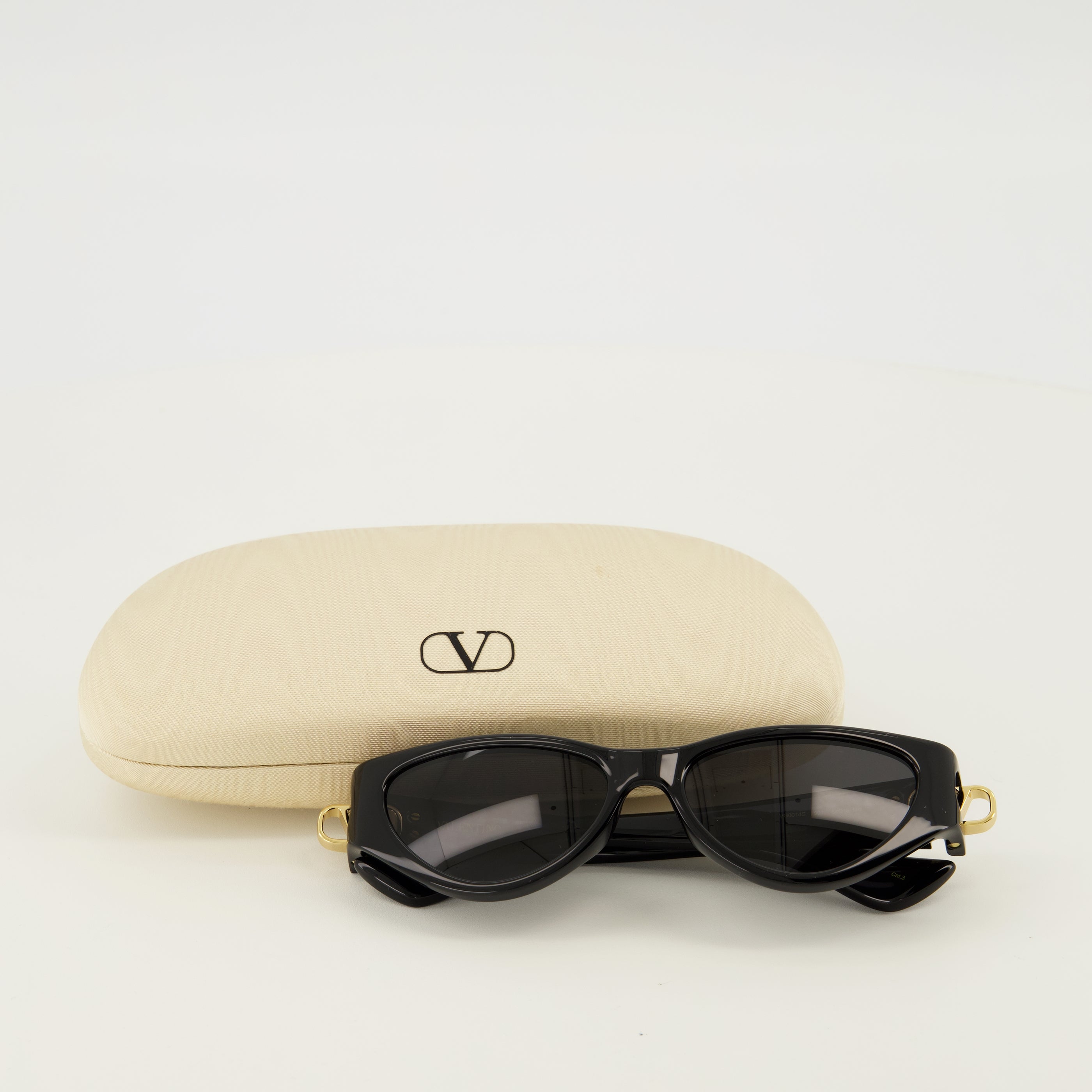 Lunettes Black Cat-Eye Glasses in Acetate Valentino Garavani Noir Femme
