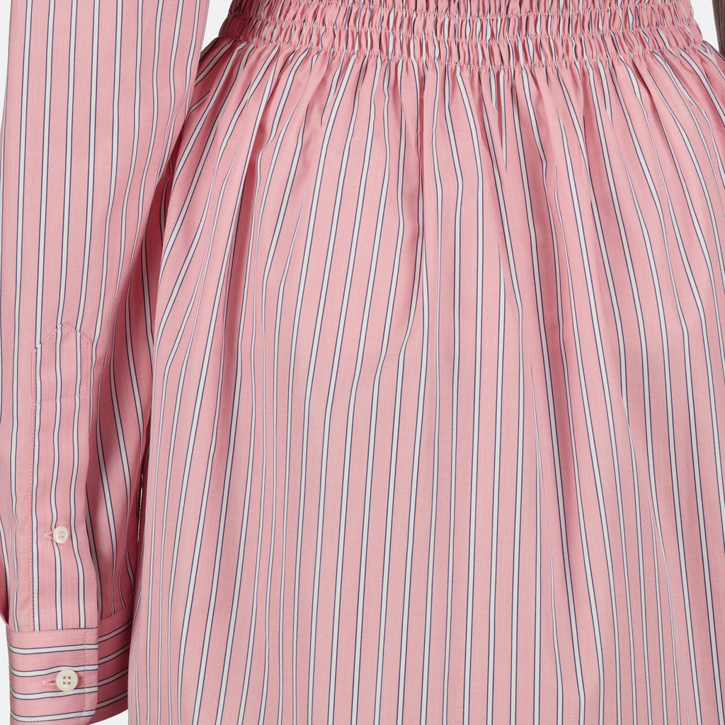 Image de l'article Robe chemise rayée rose de la marque Miu Miu pour Femme - Saison Printemps-Été 2026 - Vue détaillée_2