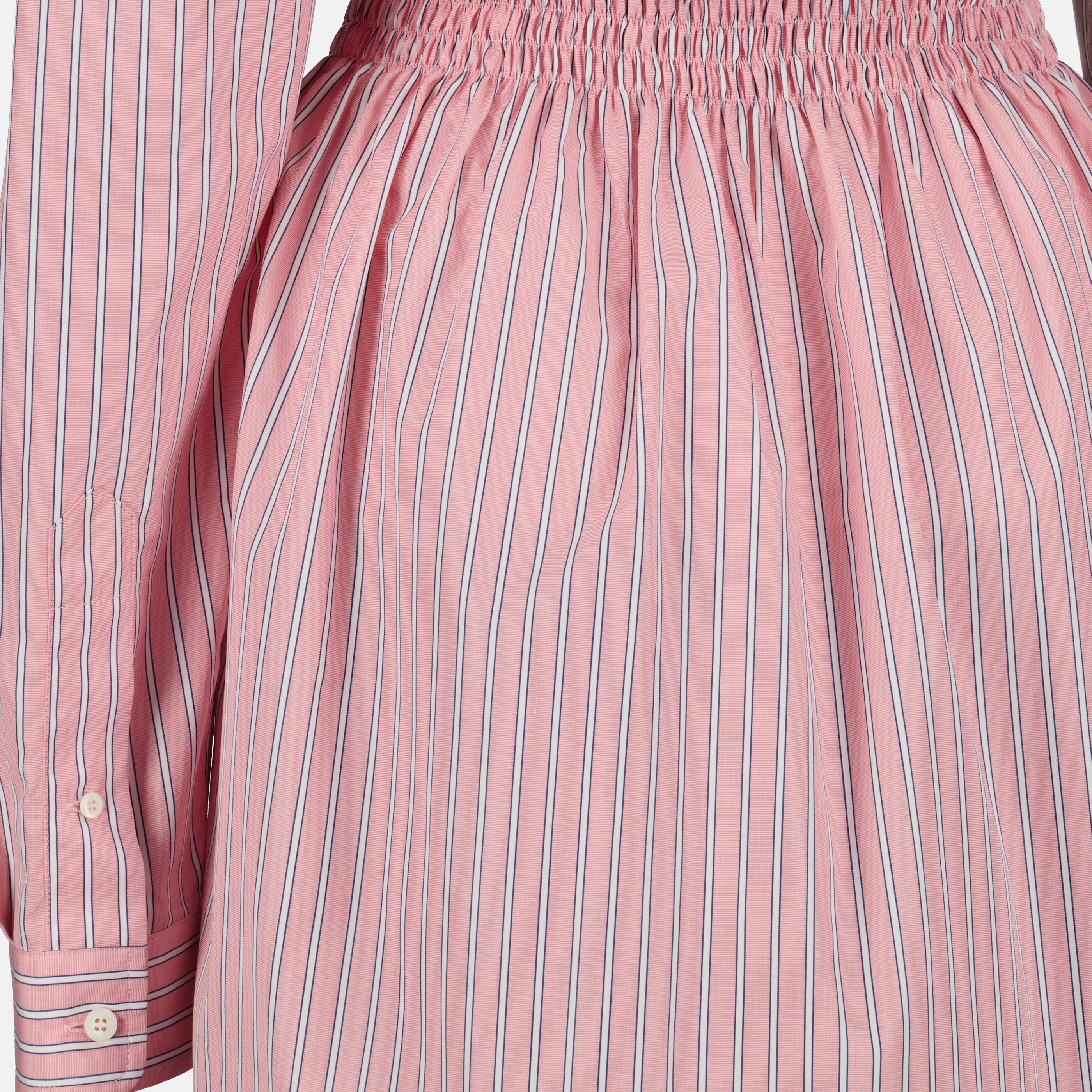 Image de l'article Robe chemise rayée rose de la marque Miu Miu pour Femme - Saison Printemps-Été 2026 - Vue détaillée_2
