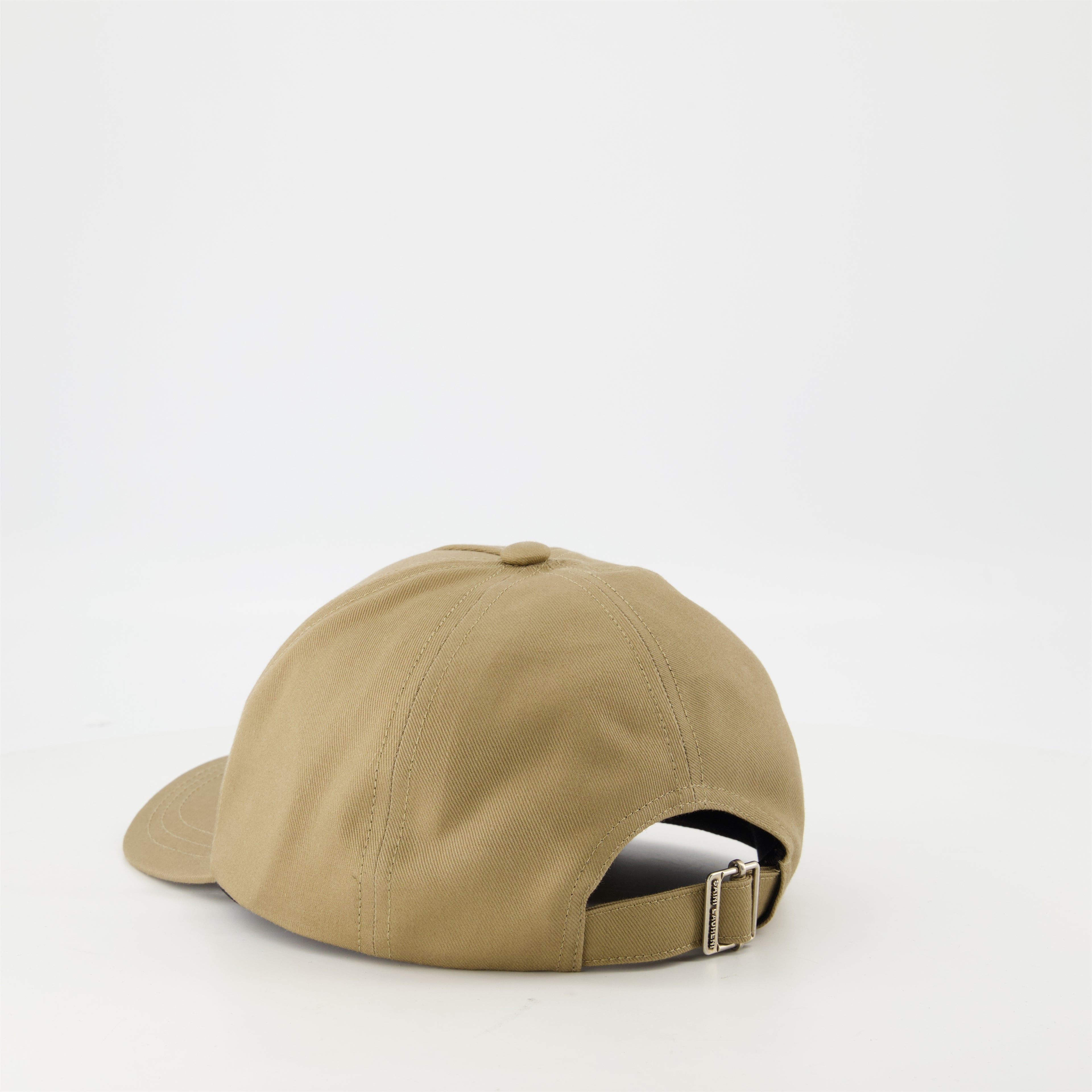 Hats, caps and beanies Embroidered Cotton Cap Saint Laurent Beige Homme