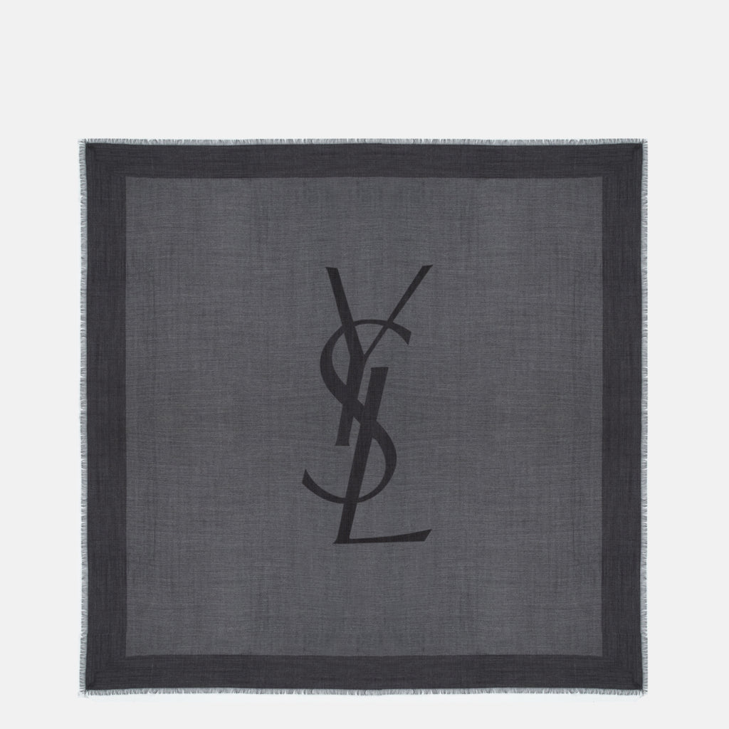 Écharpes, foulards et gants グレーのカシミヤ製カサンドルシルクスクエア Saint Laurent Gris Homme