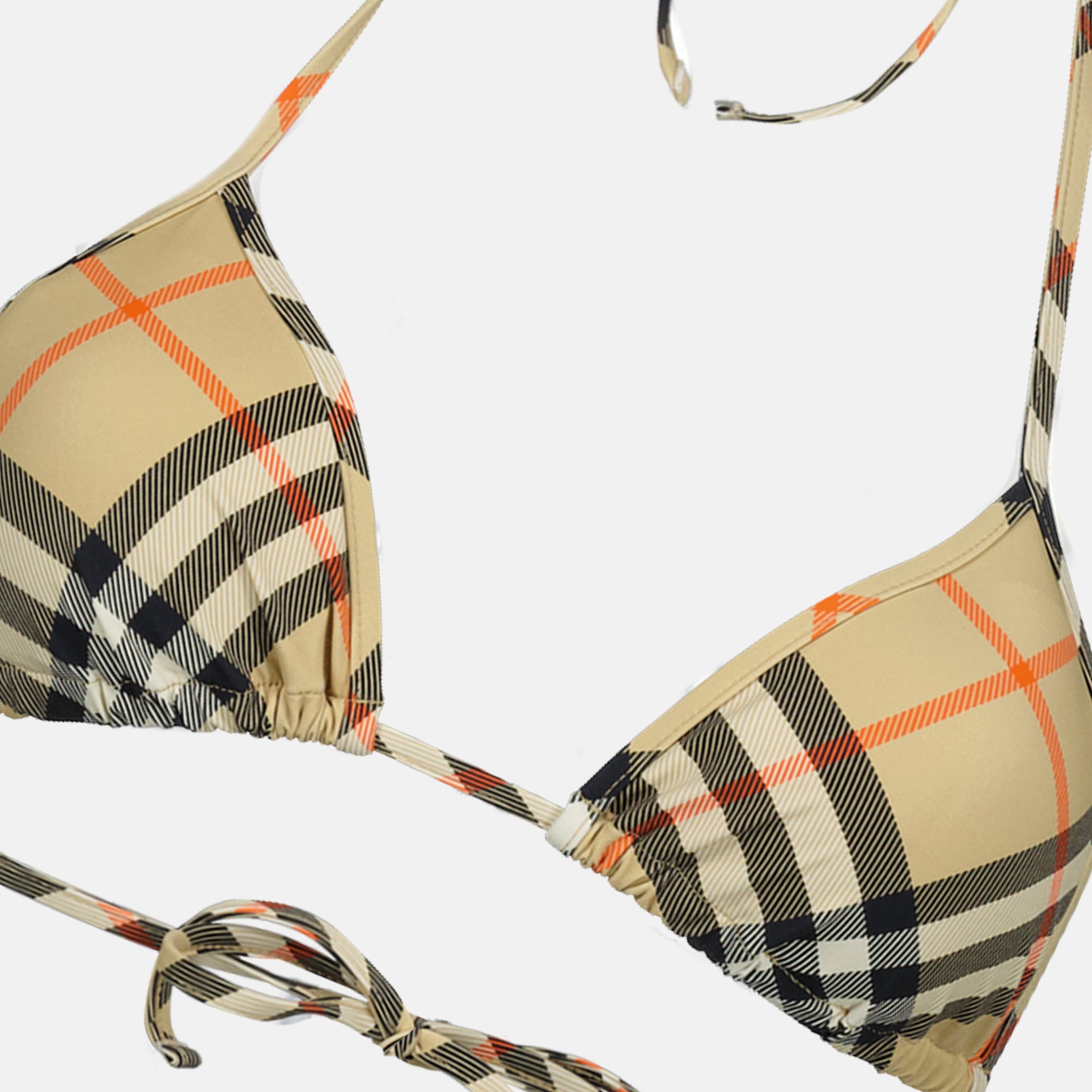 Beachwear Haut de bikini à carreaux Burberry Beige Femme