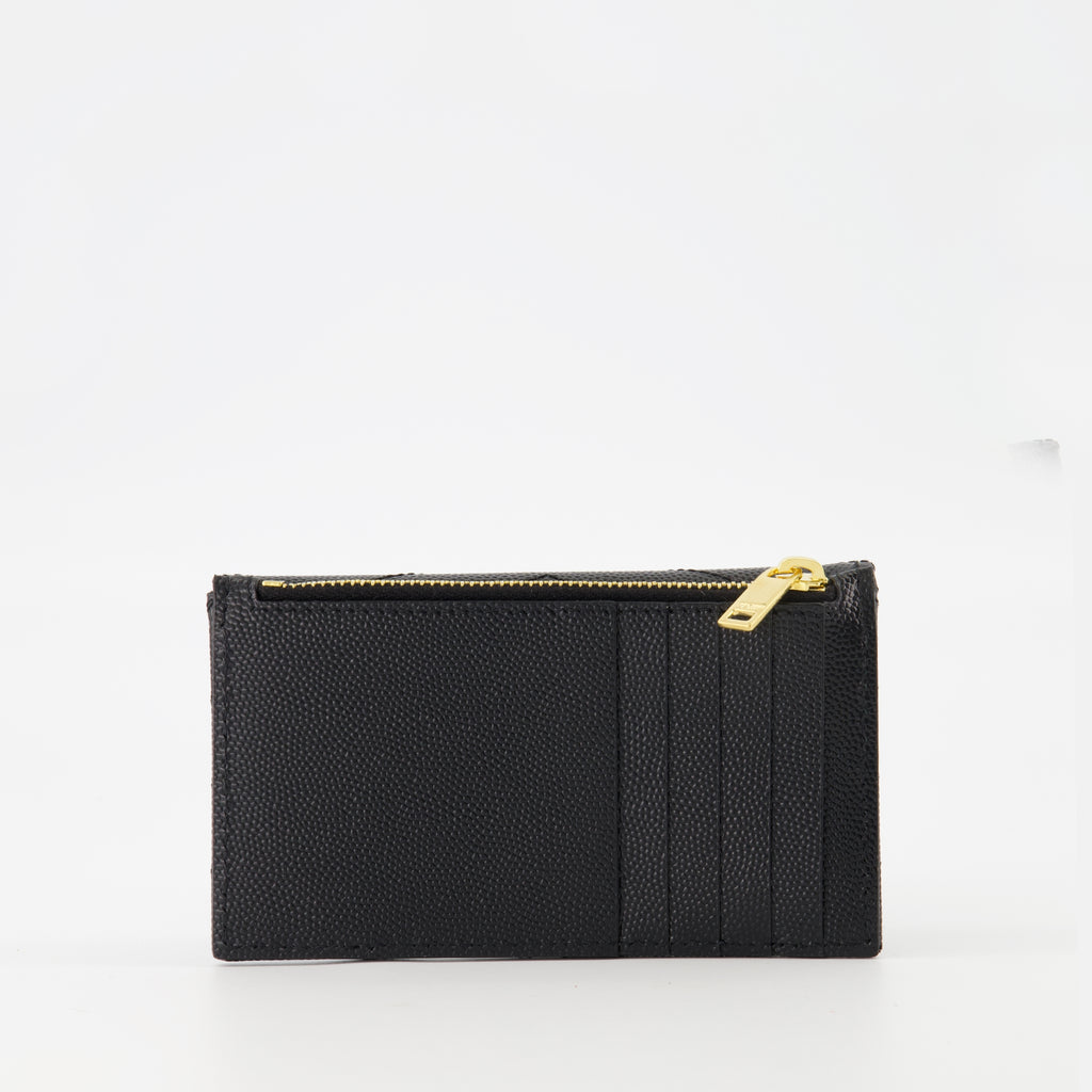 Pequeños artículos de cuero Portacartas Cassandre Fragments Saint Laurent Negro Femme