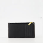 Pequeños artículos de cuero Portacartas Cassandre Fragments Saint Laurent Negro Femme