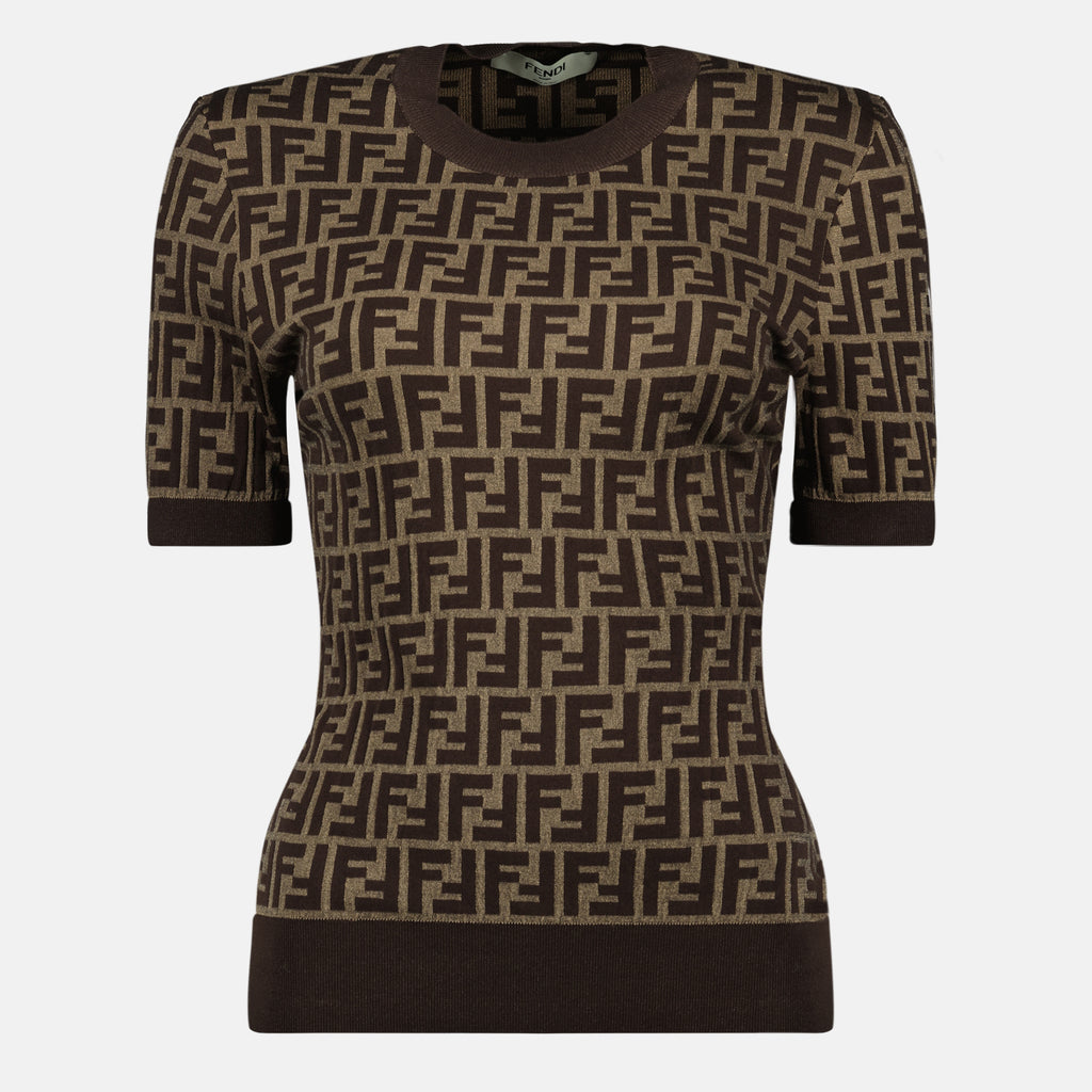 Tシャツ FF コットンセーター Fendi 茶色 Femme