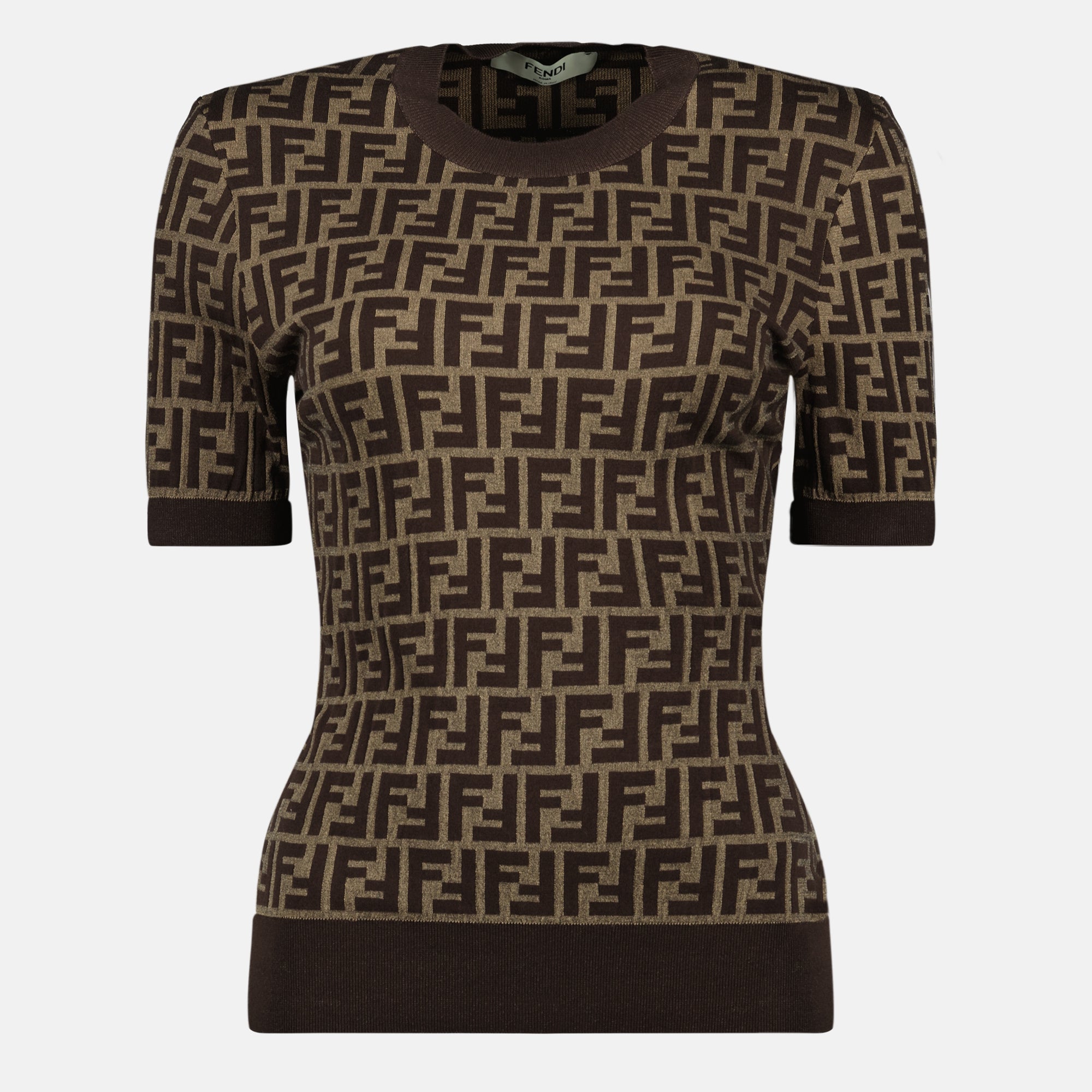 Tシャツ FF コットンセーター Fendi 茶色 Femme