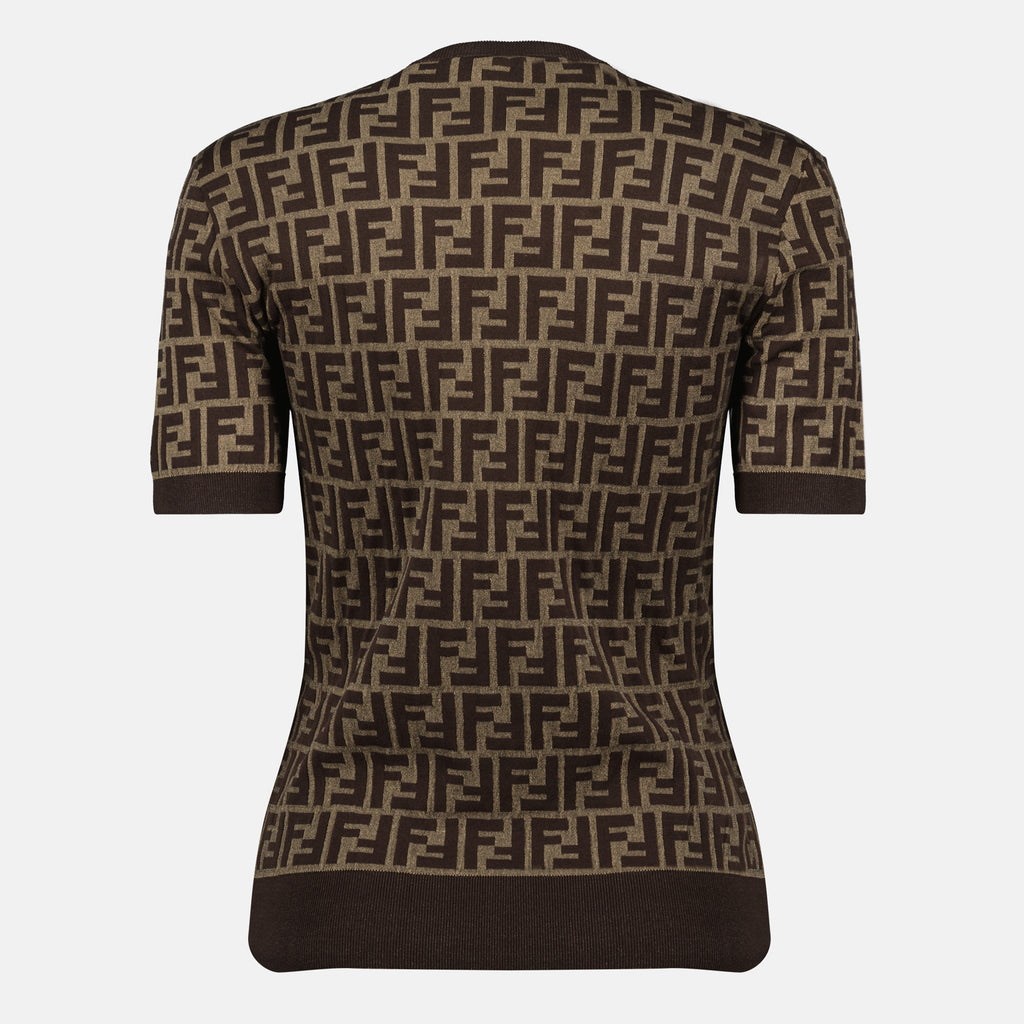Tシャツ FF コットンセーター Fendi 茶色 Femme