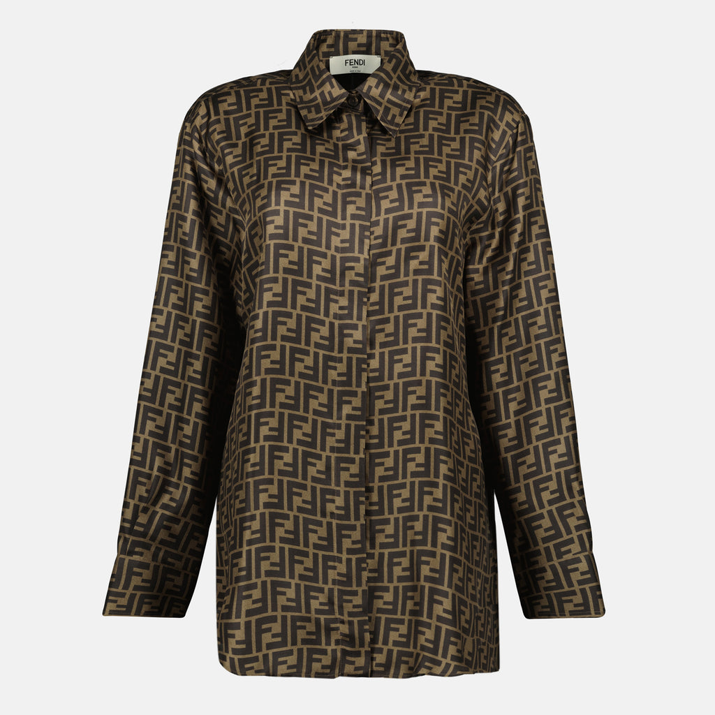 Shirts FF Brown Silk Shirt Fendi Brown Femme