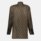 Chemises Chemise en soie FF marron Fendi Marron Femme