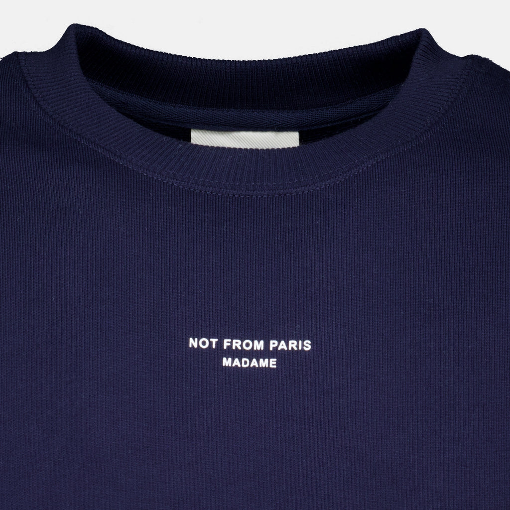 Sweatshirts ネイビーブルーのスローガンスウェットシャツ Drole De Monsieur Bleu foncé Homme