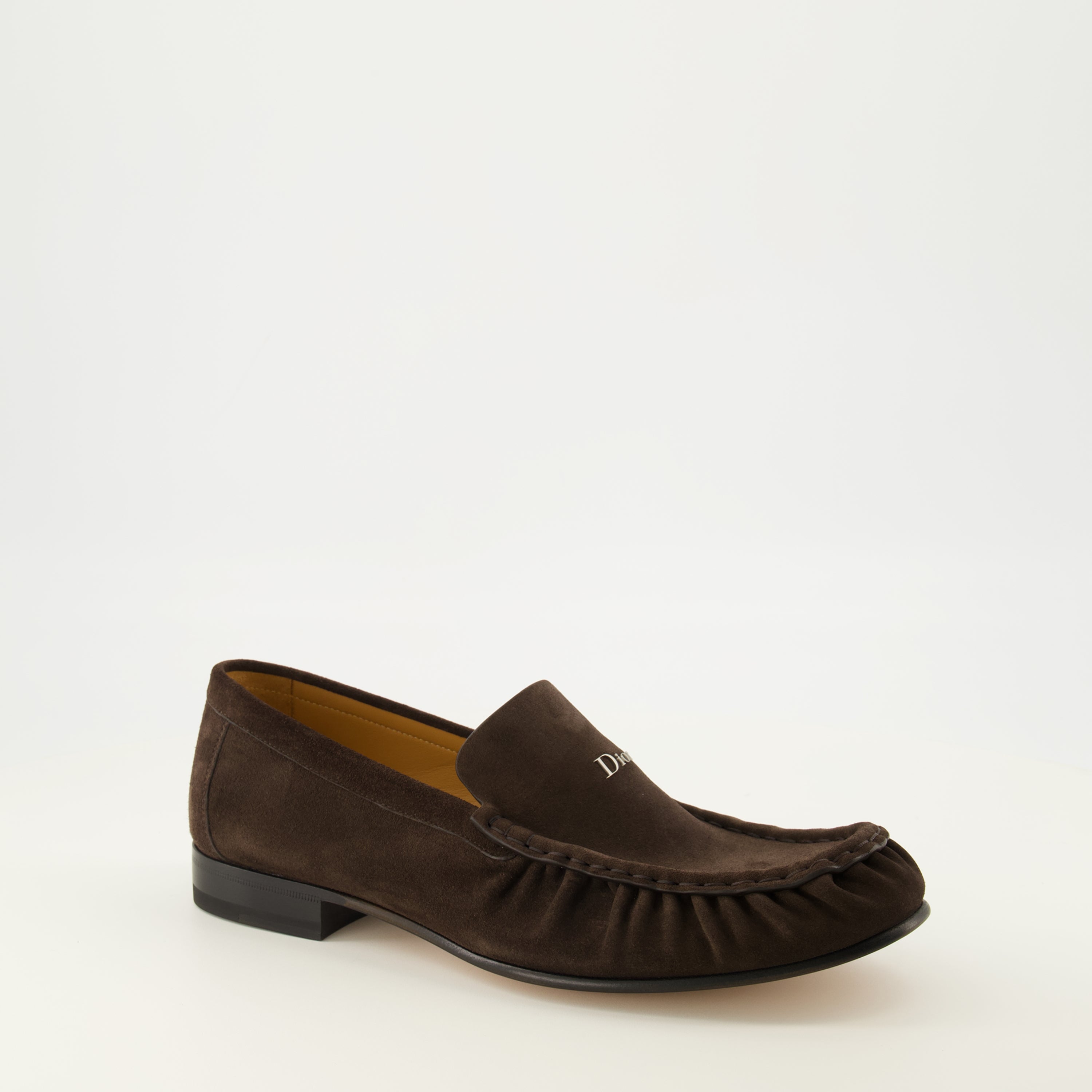 Mocassins Mocassini Maurice in Suede Marrone Scuro Dior Marron Homme