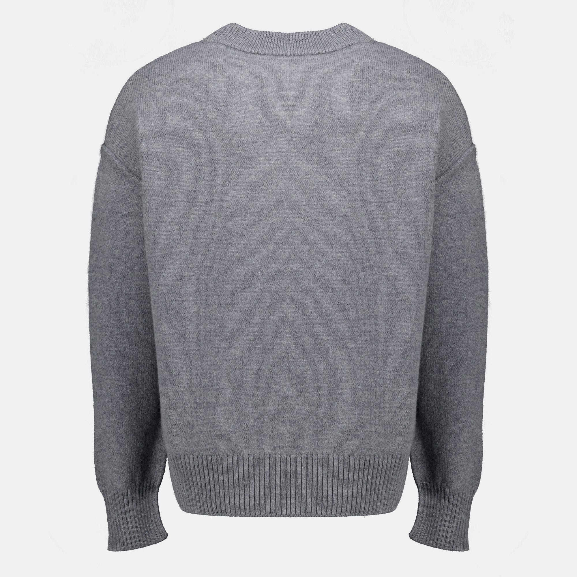 Maille Cárdigan AMI Corazón Gris en Lana Ami PARIS Gris Unisexe