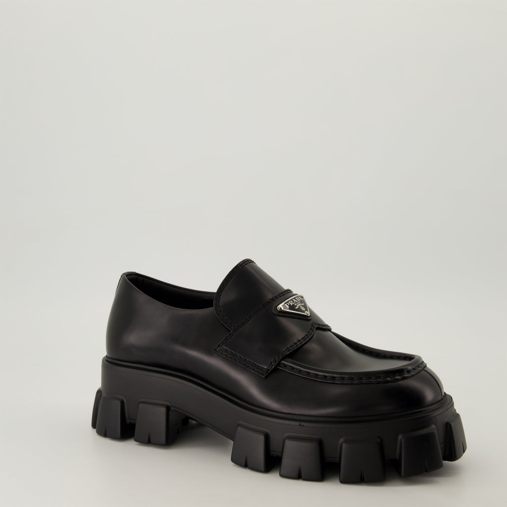 Mocassins Mocassins Monolith Prada Noir Homme