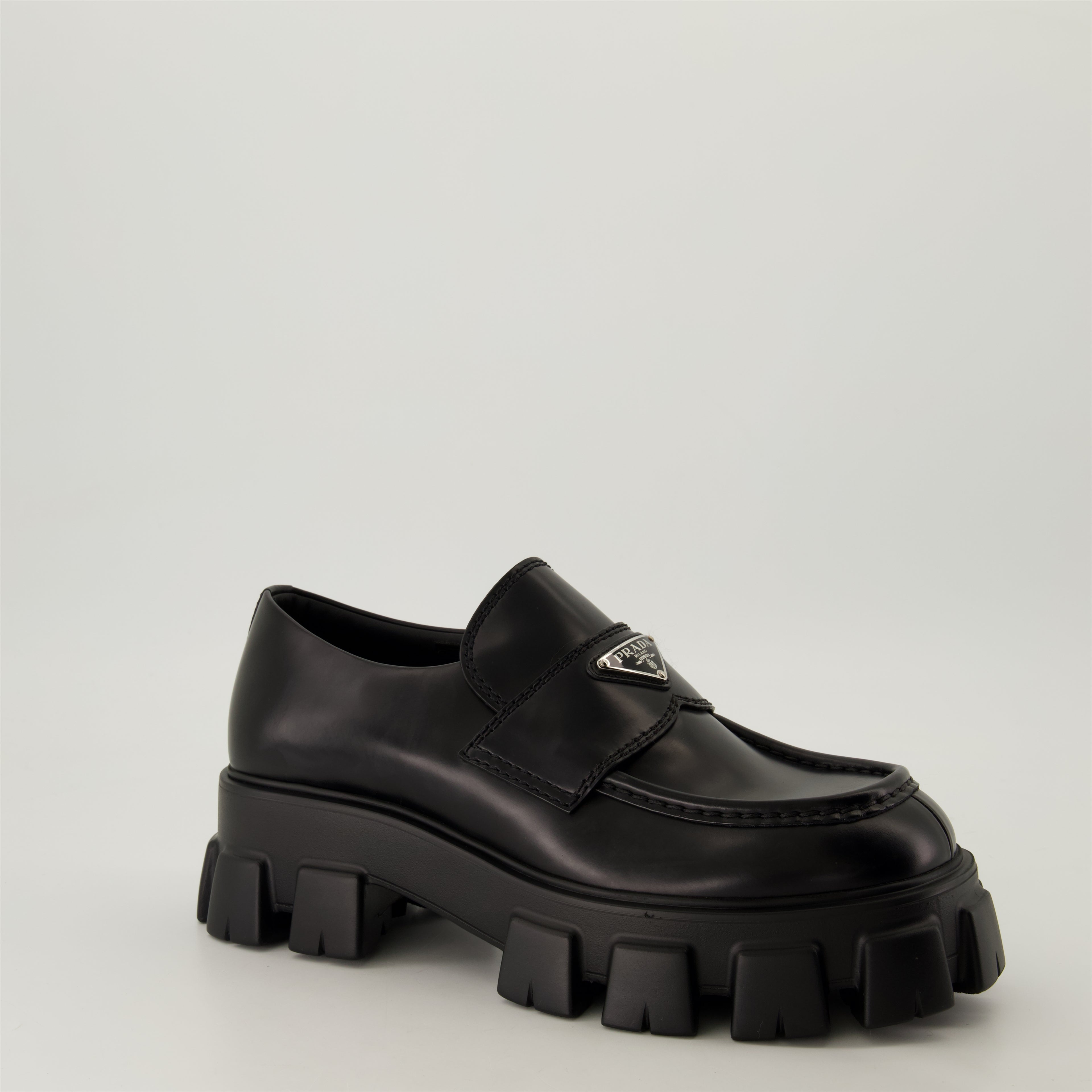 Mocassins Mocassins Monolith Prada Noir Homme