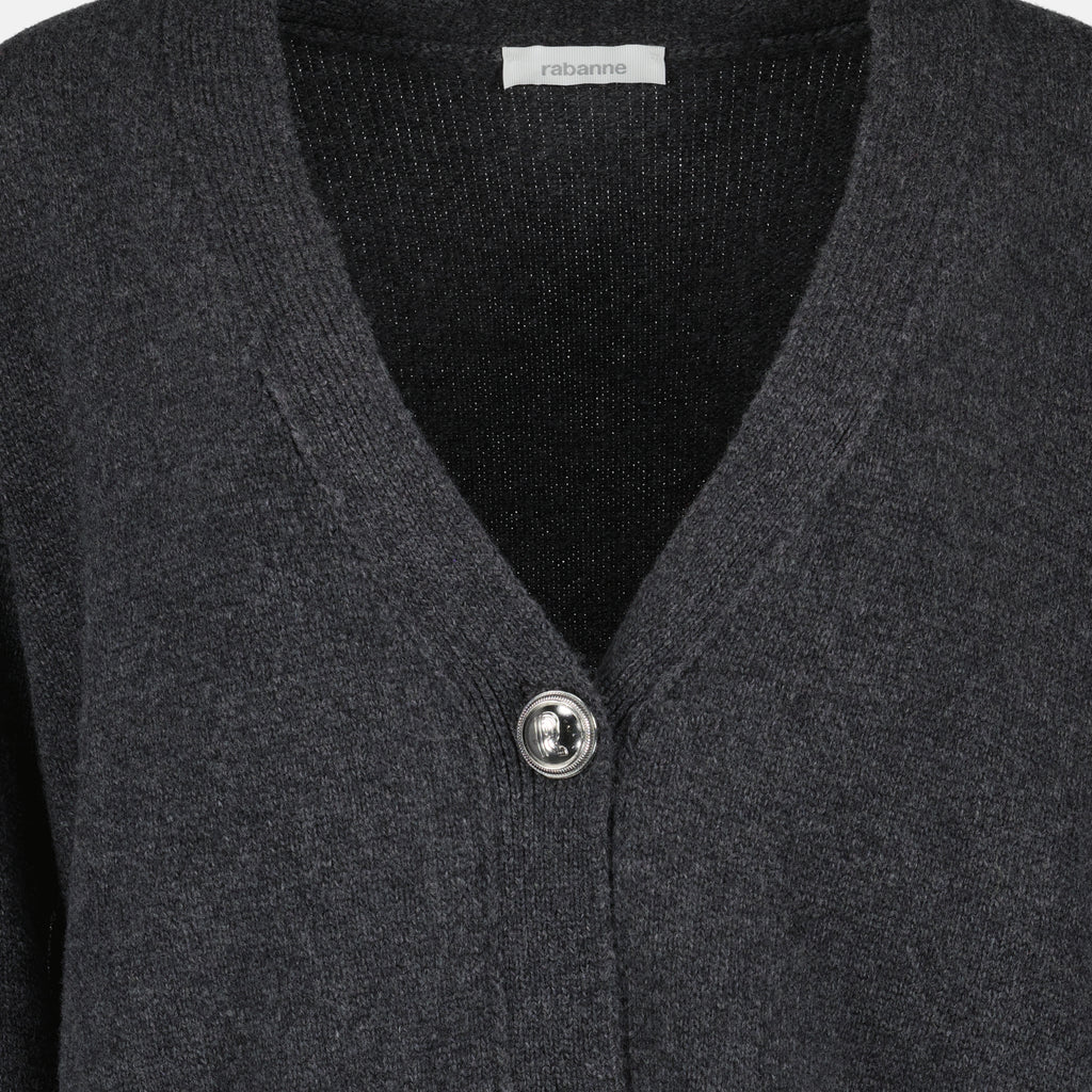 Image de l'article Cardigan en laine de la marque Rabanne pour Femme - Saison Automne-Hiver 2025 - Vue détaillée_3