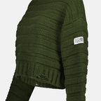 Maglieria Maglione Effetto Usato Mm6 Cachi Femme