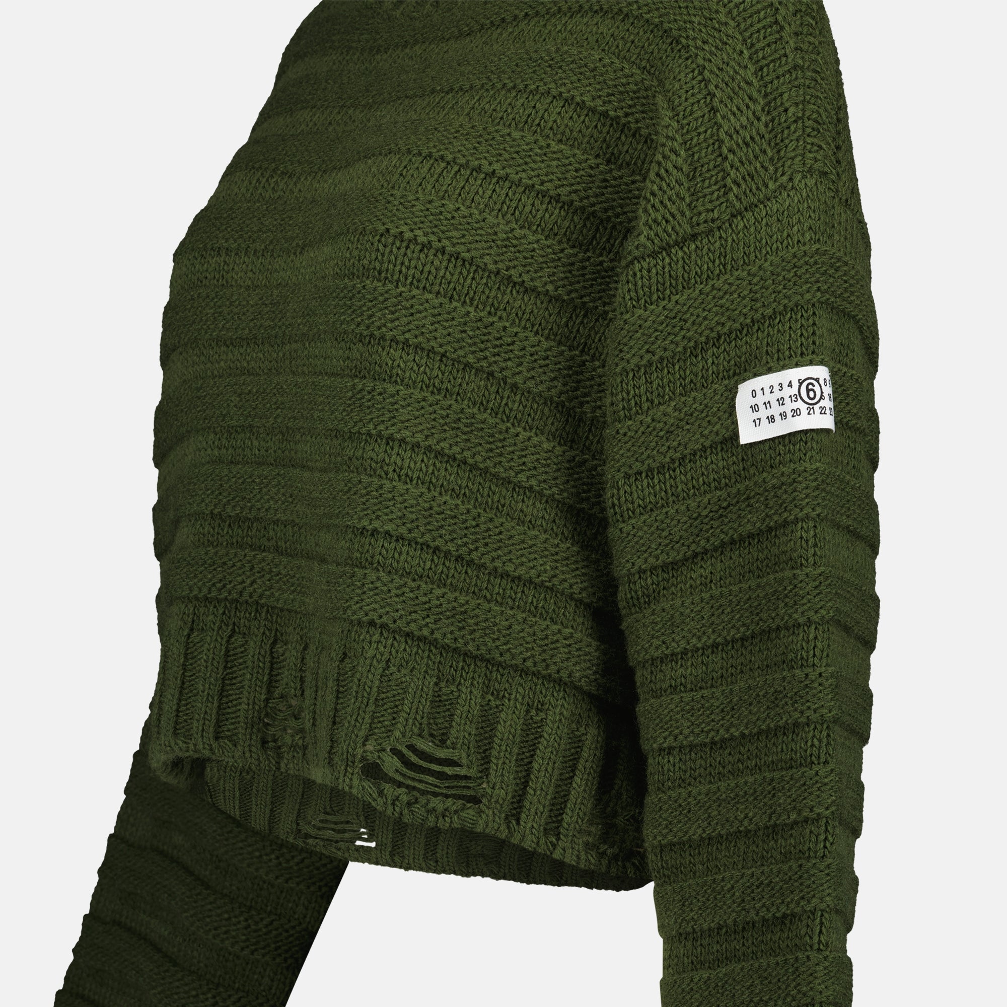 Maglieria Maglione Effetto Usato Mm6 Cachi Femme
