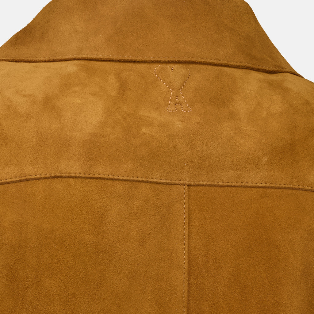 Manteaux Brown Suede Overshirt Ami PARIS Marron Unisexe