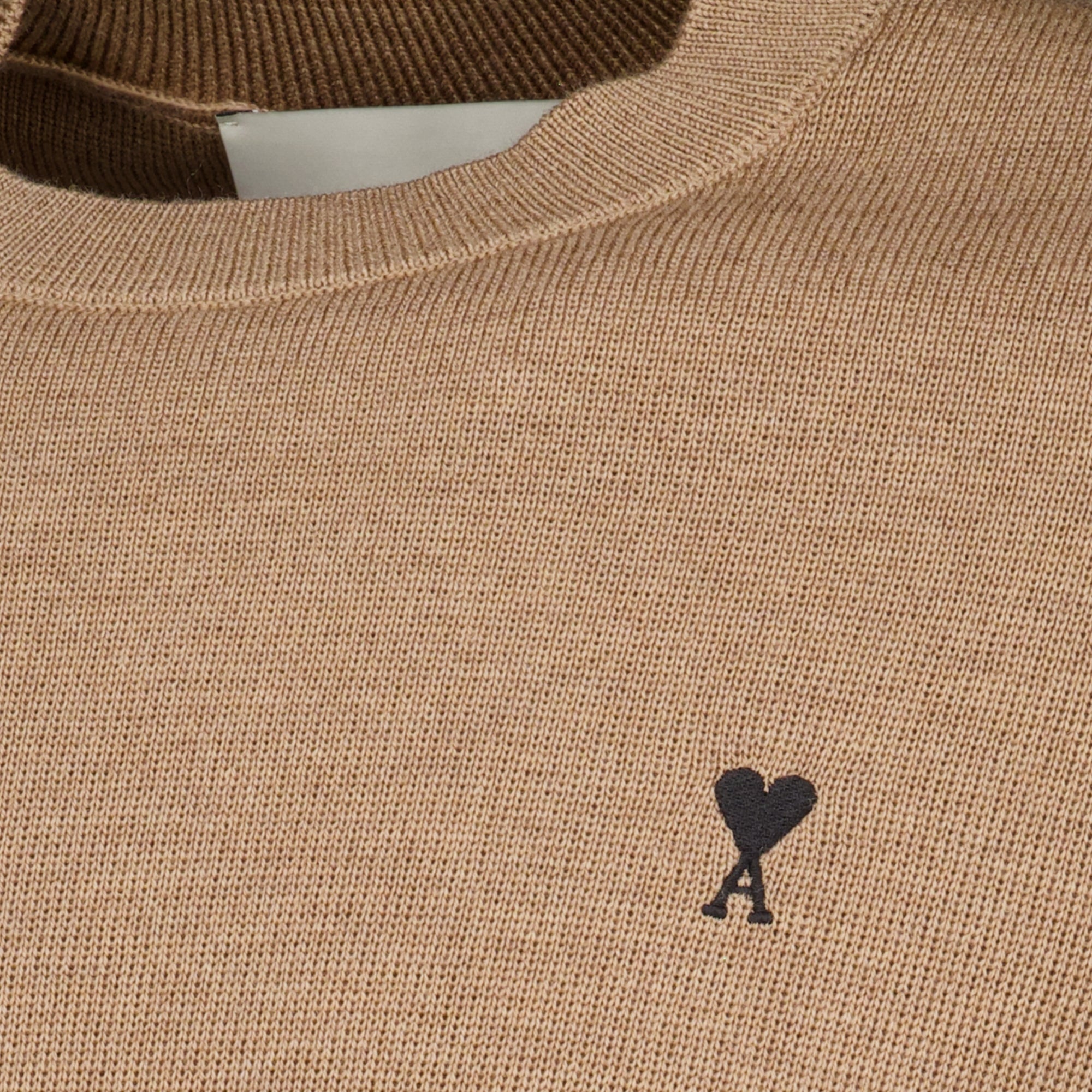 Maille Suéter AMI Corazón Marrón en Lana Ami PARIS Marron Homme