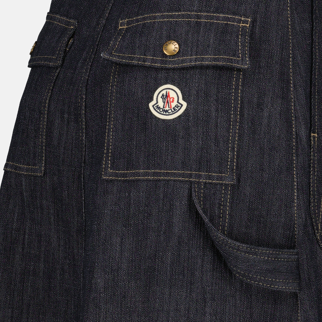 Jupes Jupe midi en denim bleu Moncler Bleu foncé Femme