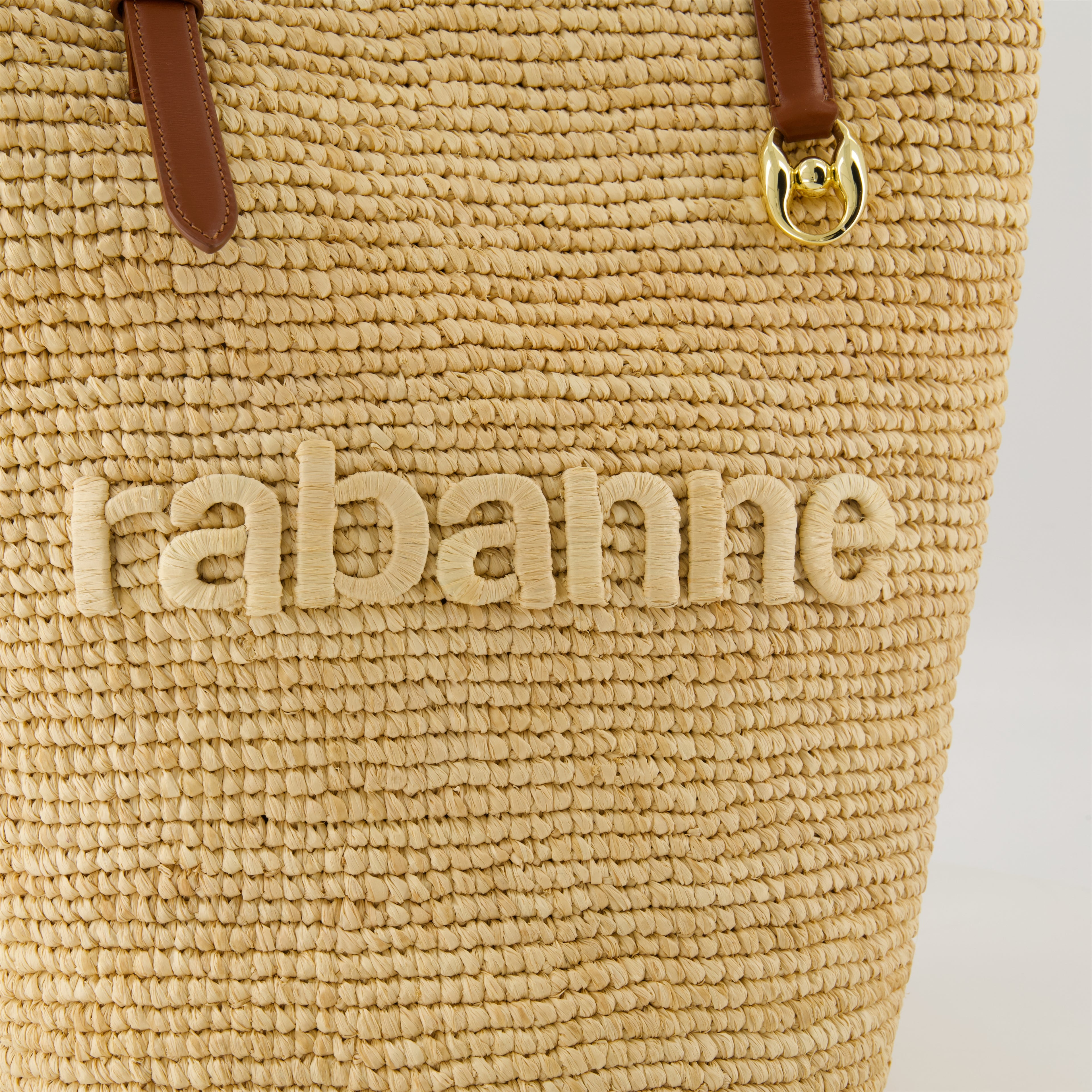 Tote bags Geflochtene Raphia-Tasche Rabanne Beige Femme