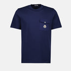 Camisetas T-shirt com Logotipo e Bolso Moncler Azul escuro Homme