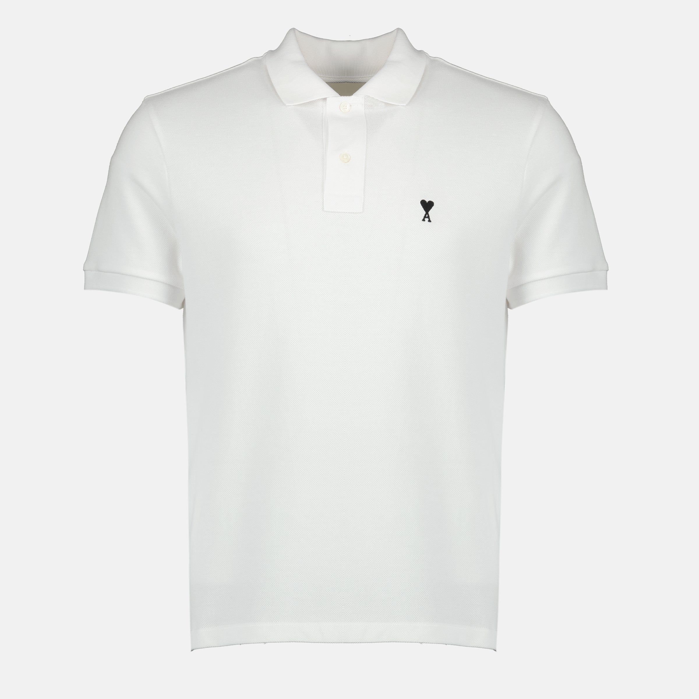 Imagen del polo de corazón blanco AMI de la marca Ami PARIS para hombres - Temporada Primavera-Verano 2026 - Vista Frontal