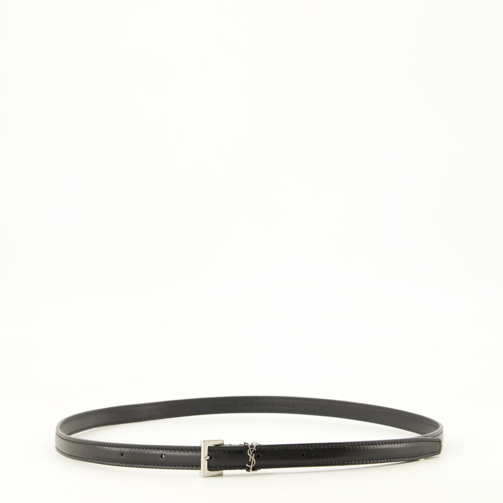 Ceintures Cinturón Slim Cassandre Negro Saint Laurent Noir Femme