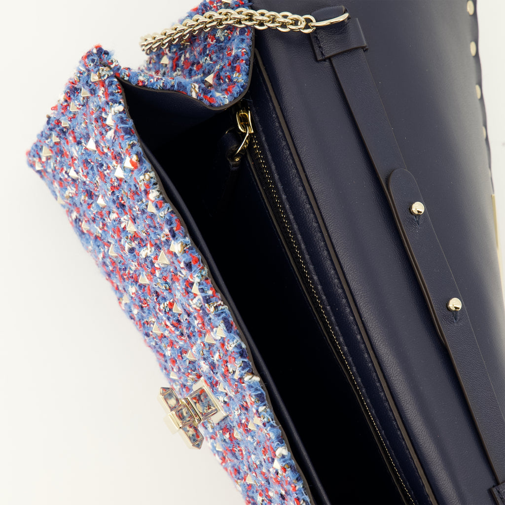 Sacs à main et épaule Rockstud Spike Tweed Pouch Valentino Garavani Violet Femme