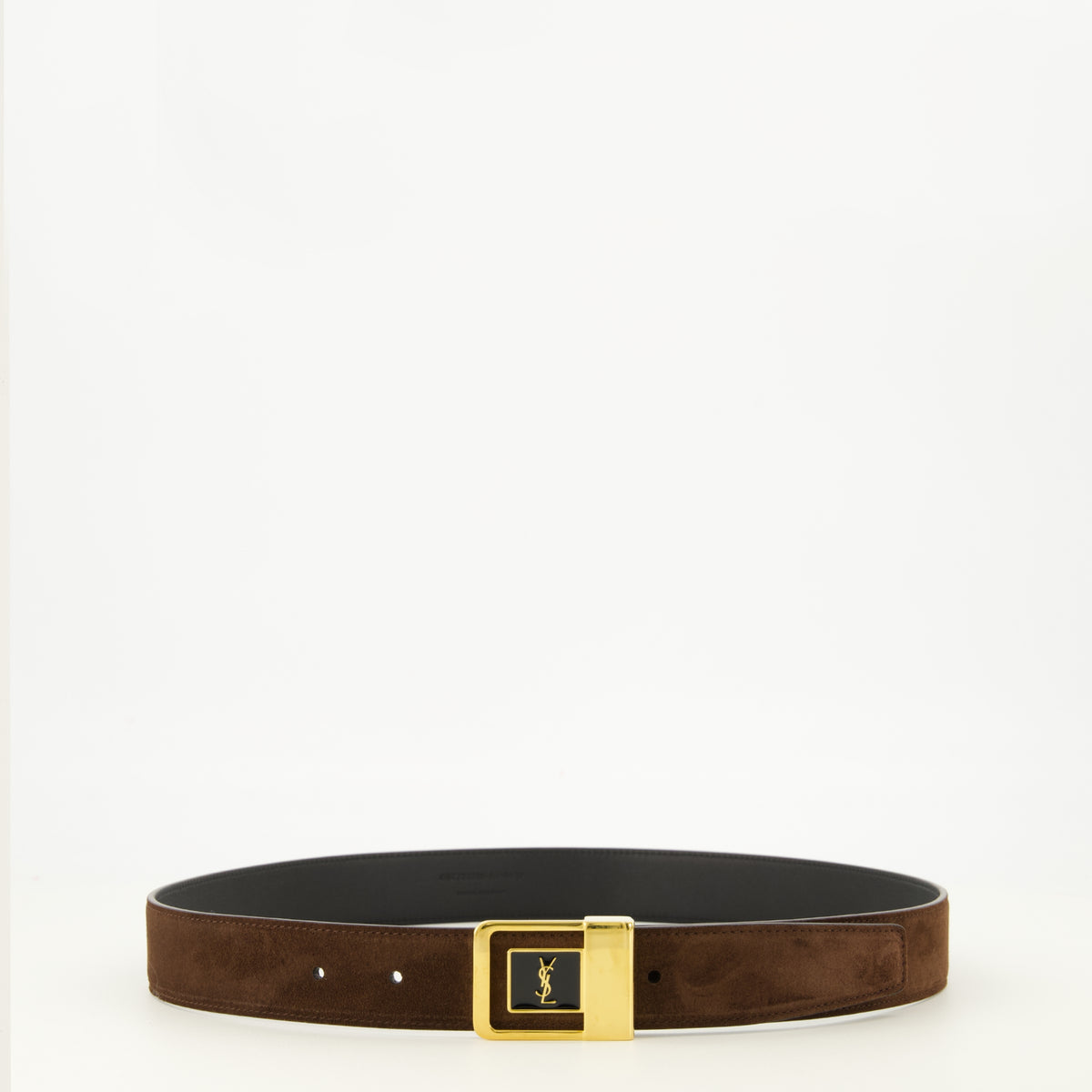 Ceintures Ceinture 66 en suède marron Saint Laurent Marron Femme