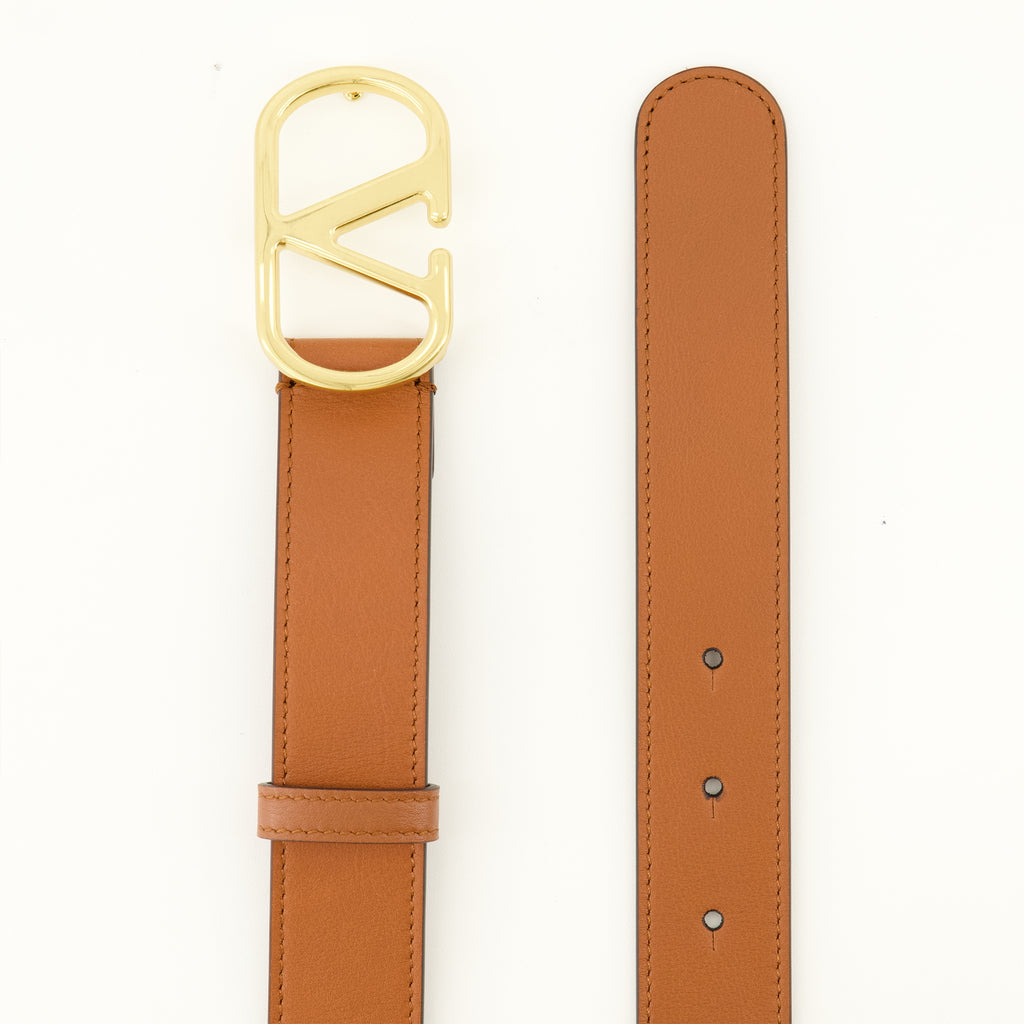 Ceintures VLogo Brown Leather Belt Valentino Garavani Marron Femme
