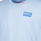 Image of the T-Norm blue cotton T-shirt by Diesel for Men - Spring-Summer 2026 - Detailed View 1