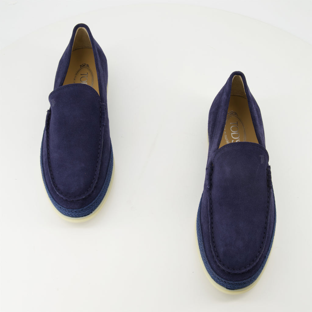 Mocassins Mocassins en cuir velours Tod's Bleu Homme