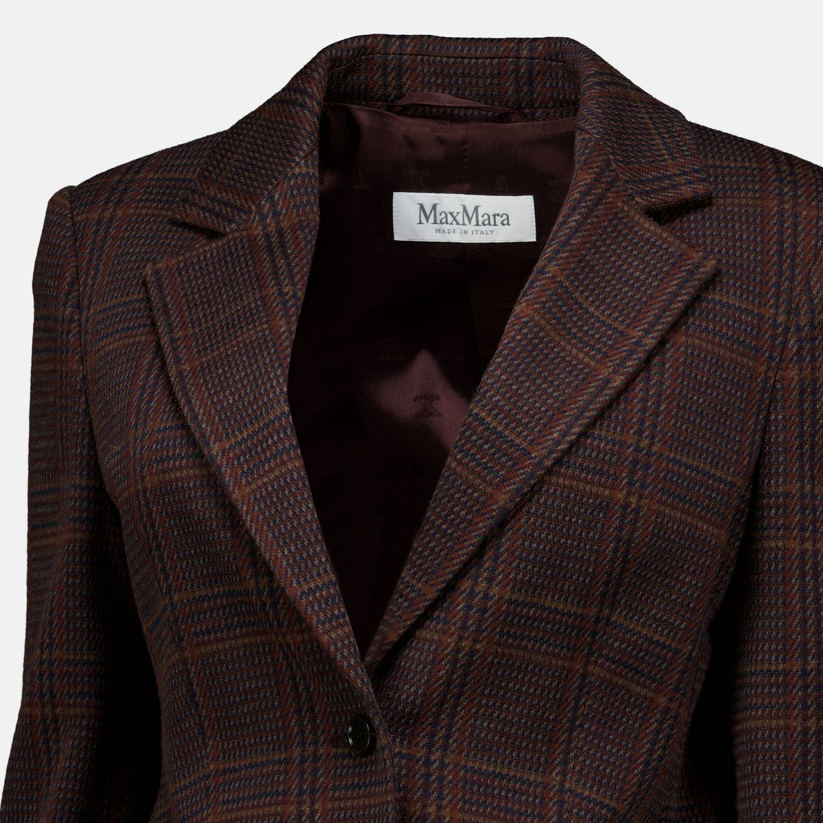Vestes Karierter Wollblazer Max Mara Marron Femme
