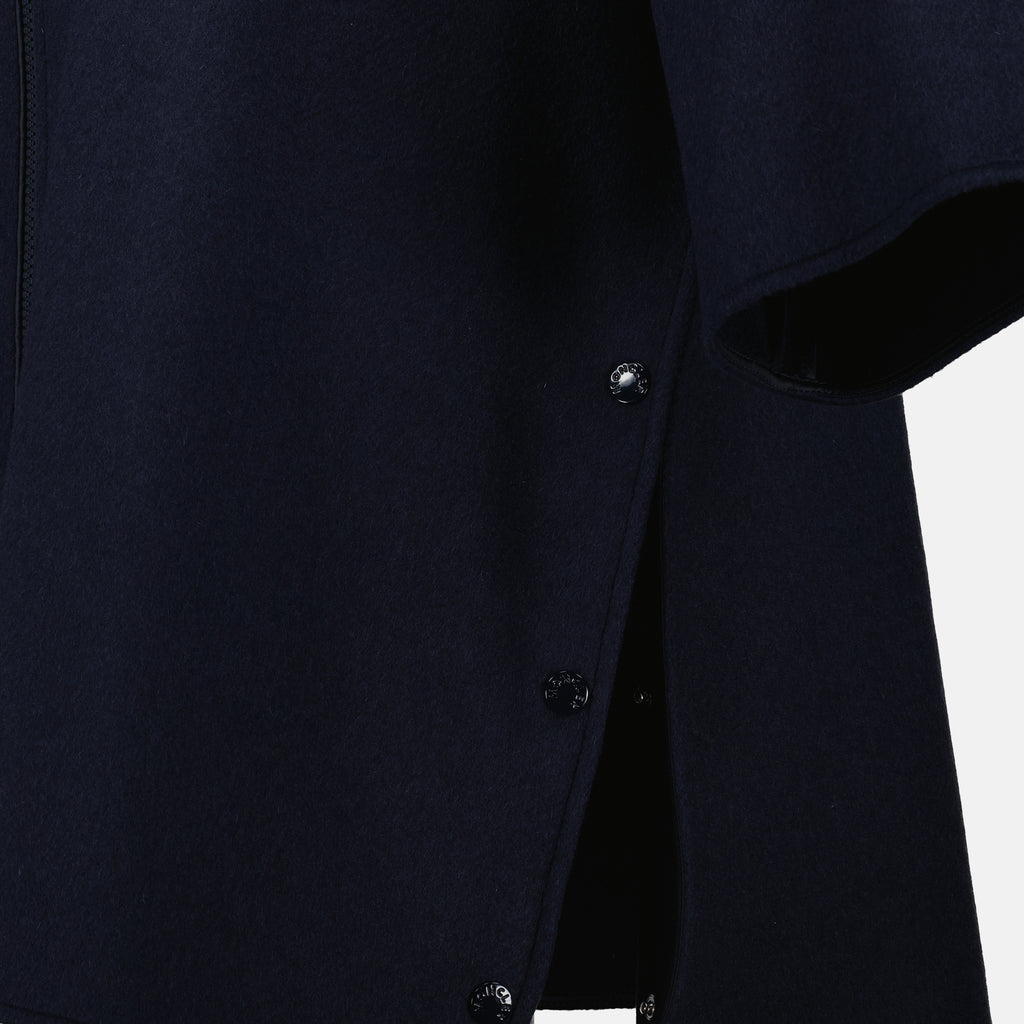 Vestes Cape zippée en laine Moncler Bleu foncé Femme