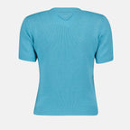 Maglieria Maglione a Maniche Corte Prada Blu Femme